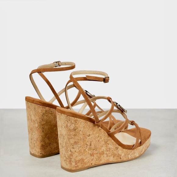 Jimmy Choo - JC 110 Goat Leather Suede Wedge Sandal 39/US9 - Picture 8 of 9